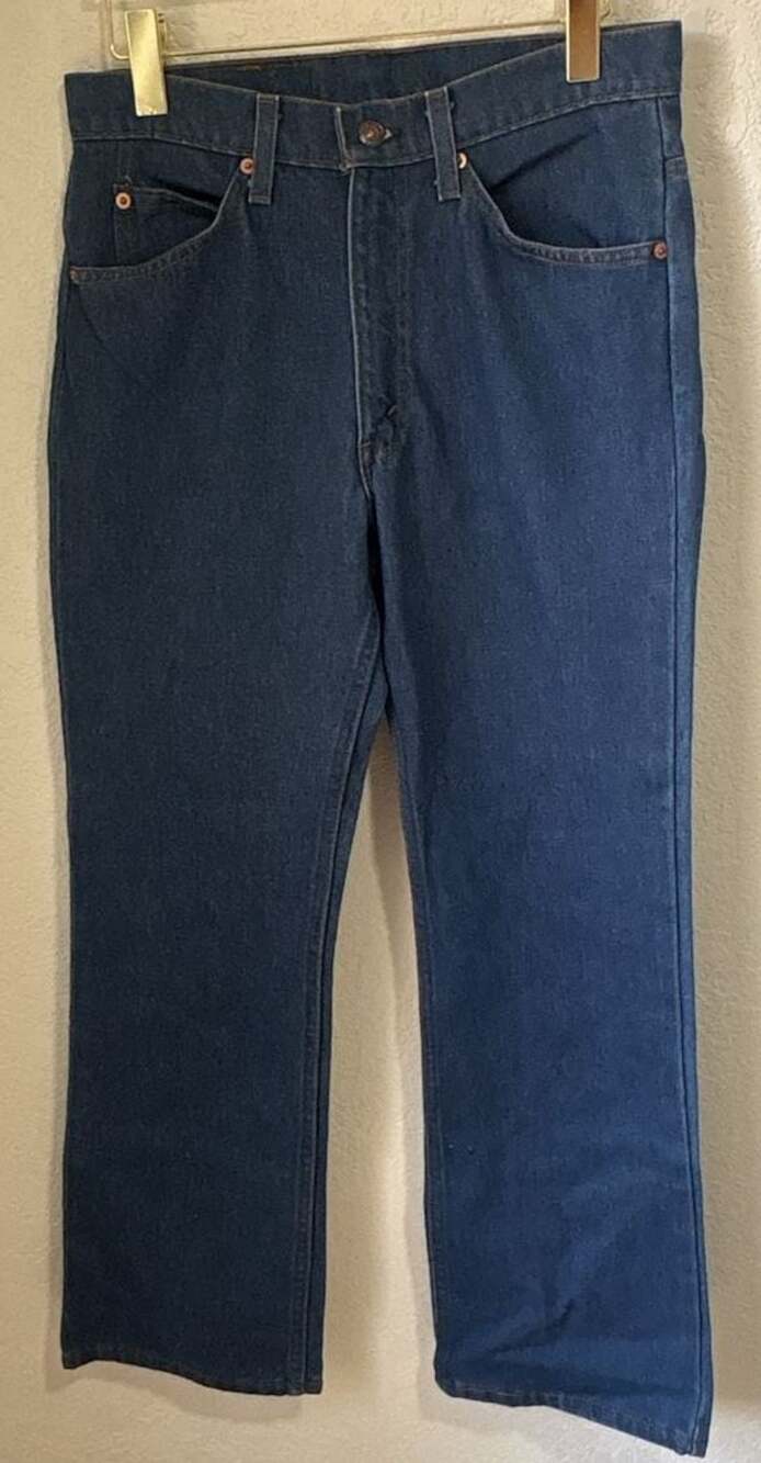 Vintage Levi's 517 Orange Tab Bootcut Dark Wash Denim Jeans Size 31x30 Made in U